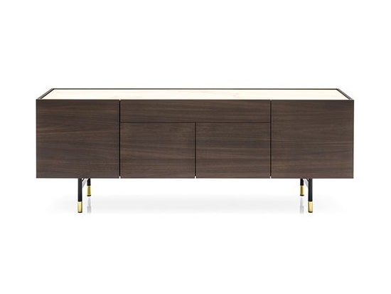 Buffet noyer design Calligaris Horizon 4 portes