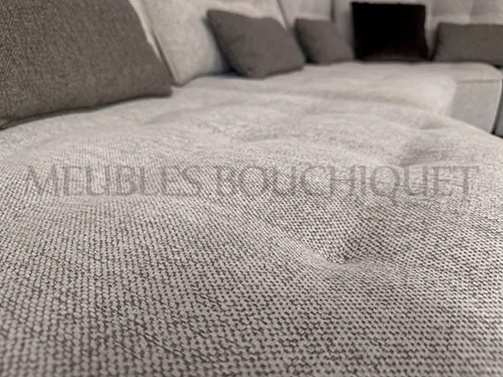 Canapé d'angle tissu beige modulable FAMA - Arianne Love - Promo Meubles Bouchiquet Bergues Nord