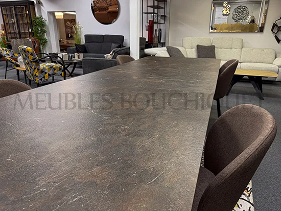 Table céramique rectangulaire extensible 8 à 12 personnes - Meubles Bouchiquet promo Bergues Dunkerque