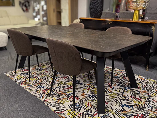 Table céramique rectangulaire extensible 8 à 12 personnes - Meubles Bouchiquet Bergues Nord