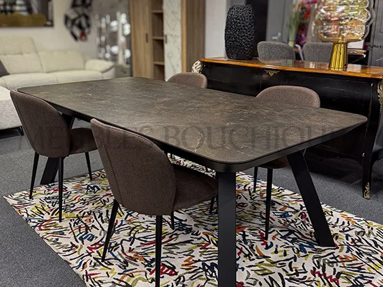 Table céramique rectangulaire extensible 8 à 12 personnes - Meubles Bouchiquet promo Dunkerque Nord