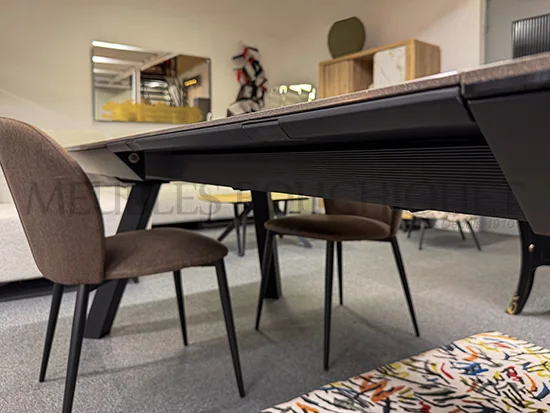 Table céramique rectangulaire extensible 8 à 12 personnes - Meubles Bouchiquet promo Dunkerque