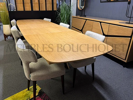 Table rectangulaire extensible en chêne Ateliers de Langres - Néo - Meubles Bouchiquet promo Bergues