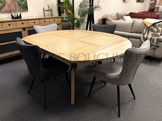 Table de repas carrée en chêne avec volets - Meubles Bouchiquet magasin Bergues