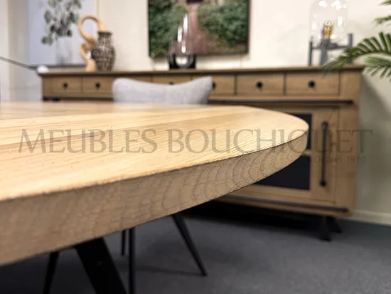 Table de repas carrée en chêne avec volets - Meubles Bouchiquet promo Dunkerque