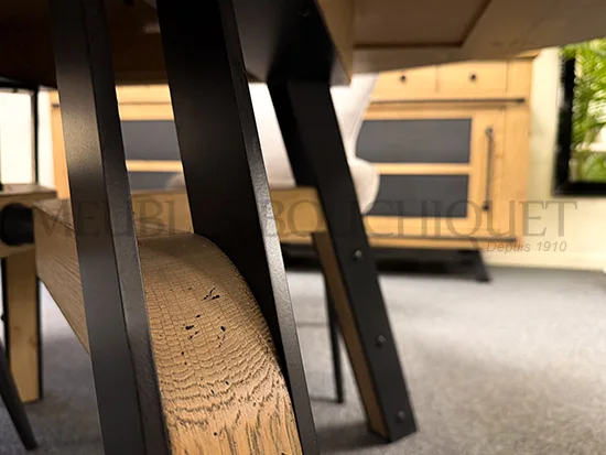 Table de repas carrée en chêne avec volets - Meubles Bouchiquet promo Nord