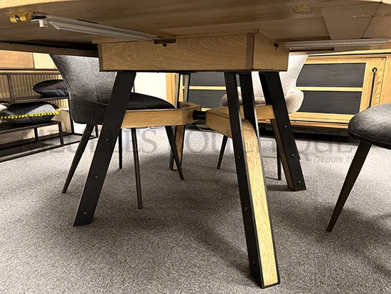 Table de repas carrée en chêne avec volets - Meubles Bouchiquet promotion Dunkerque