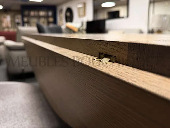 Table de repas carrée en chêne avec volets - Meubles Bouchiquet promotion