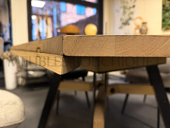 Table de repas carrée en chêne avec volets - Meubles Bouchiquet