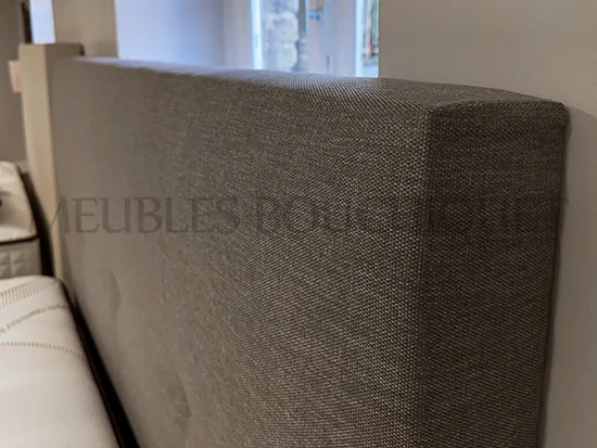 Tête de lit droite tissu taupe L160cm promo Meubles Bouchiquet Dunkerque