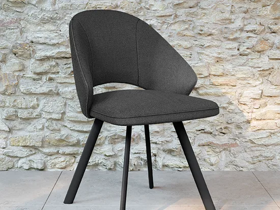Chaise tissu contemporaine pivotante Meubles Célio Canopée - Meubles Bouchiquet Dunkerque