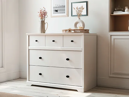 Commode 3 tiroirs larges style charme Meubles Célio - Beaumont Meubles Bouchiquet Bergues