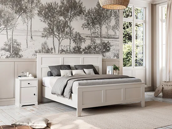 Lit 2 personne tête de lit style charme Meubles Célio - Beaumont Meubles Bouchiquet Bergues Nord