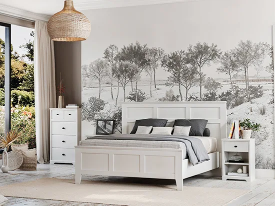 Lit 2 personne tête de lit style charme Meubles Célio - Beaumont Meubles Bouchiquet Bergues