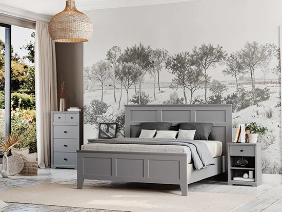 Lit 2 personne tête de lit style charme Meubles Célio - Beaumont Meubles Bouchiquet Dunkerque