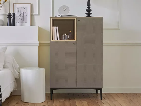 meuble d’entrée 120 cm finition argile CELIO Écrin aux Meubles Bouchiquet à Bergues