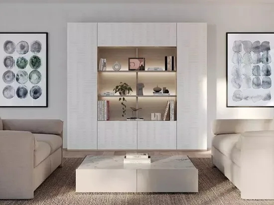 meuble de rangement 230 cm finition blanc CELIO Écrin aux Meubles Bouchiquet à Bergues