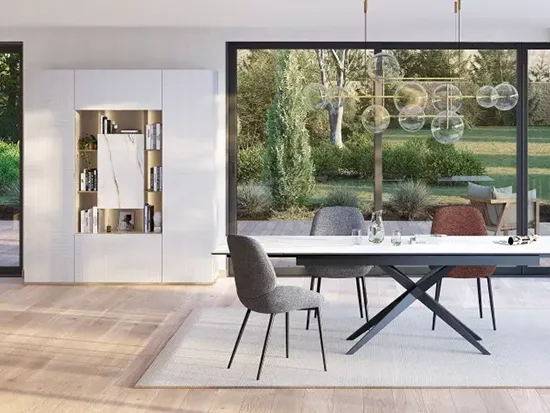 vue complète du meuble à porte centrale 190 cm blanc CELIO Écrin aux Meubles Bouchiquet à Bergues