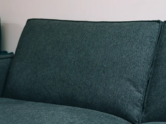 Détail du coussin lombaire gris foncé du canapé convertible White