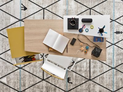 Bureau design Calligaris Layers vue de dessus