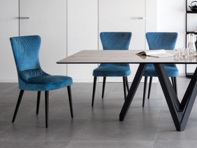 Chaise velours design Calligaris Rosemary