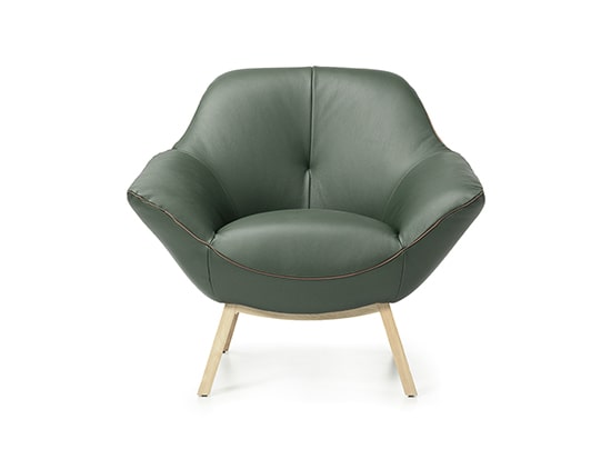 Petit fauteuil design vert Hebe