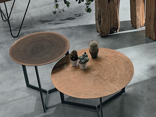 Table basse bois métal effet tronc d'arbre Joy wood