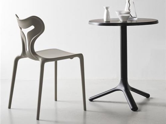 Chaise cuisine design polypropylène taupe Are
