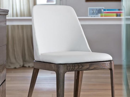 Chaise de salle à manger design cuir blanc Bontempi Casa Margot