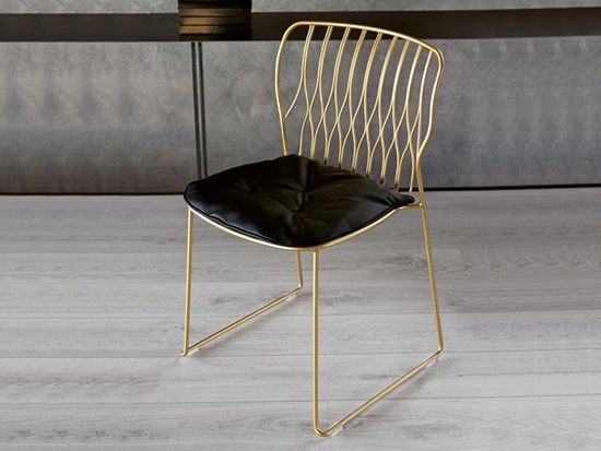 Chaise design dorée style art déco Bontempi Casa Freak