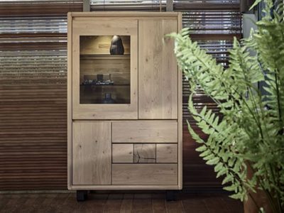 Meuble vitrine en bois style nature Eden