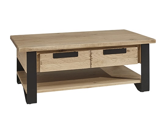 Petite table basse bois métal style industriel nature Hudson