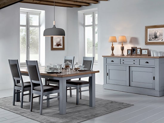 Table bois massif bois gris style campagne chic Romance