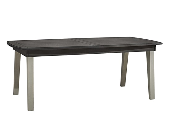 Table salle à manger plateau bois gris style charme Séraphine