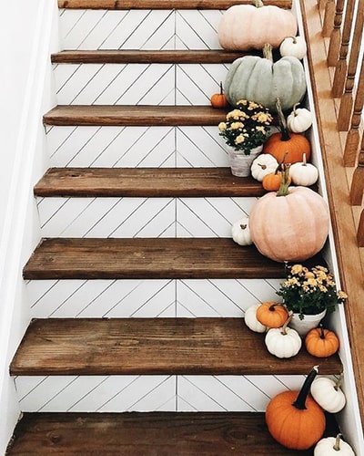 Décoration automne escalier Meubles Bouchiquet