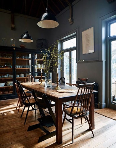 Salle à manger gris bleu Meubles Bouchiquet