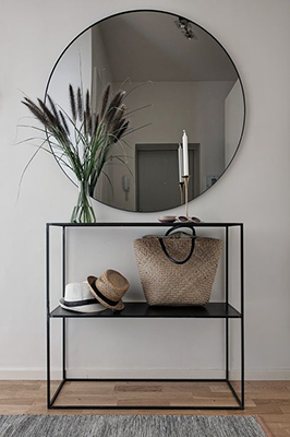 Console meuble avec étagère métal noir Meubles Bouchiquet