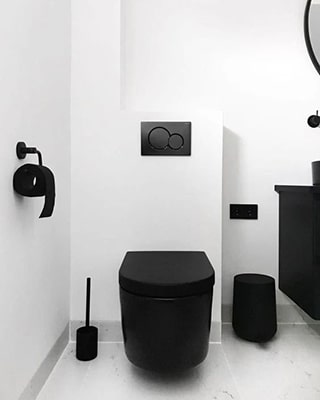 Idée déco toilette noir et blanc Meubles Bouchiquet