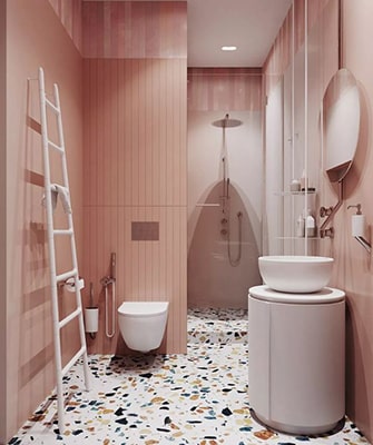 Idée déco toilette rose Meubles Bouchiquet