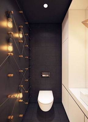 Toilette noir idée déco luminaire Meubles Bouchiquet