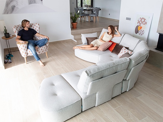 Canapé angle blanc modulable confortable Fama Arianne Plus Meubles Bouchiquet