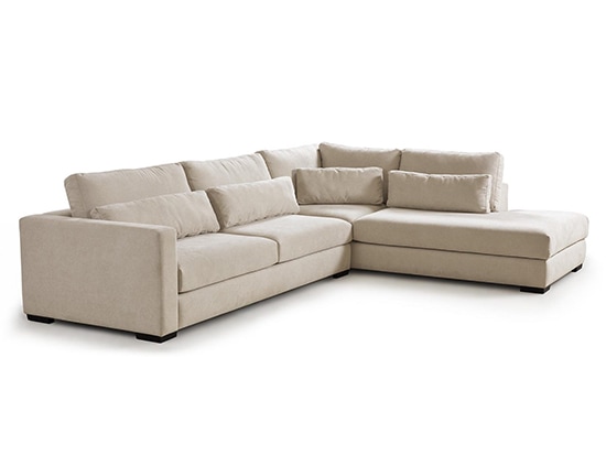 Canapé d'angle confortable en tissu style contemporain - Meubles Bouchiquet