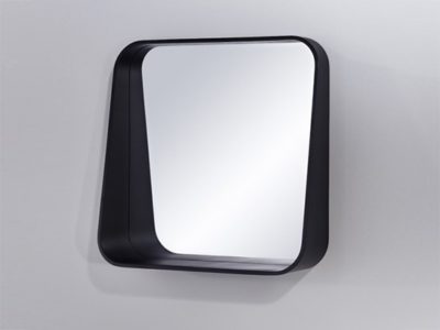 Miroir carré cadre noir avec rebord promo Meubles Bouchiquet