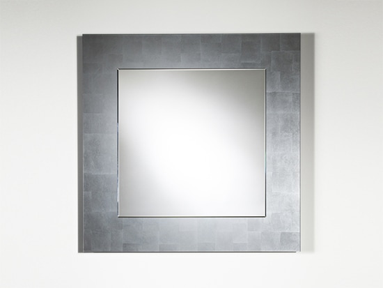 Miroir carré élégant cadre inox promo Meubles Bouchiquet