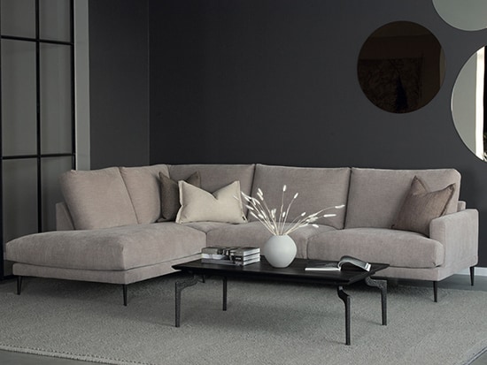 Canapé d'angle confortable design tissu ou cuir magasin Meubles Bouchiquet Bergues