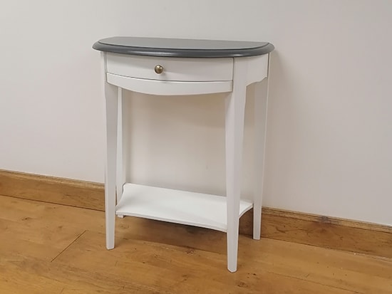 Console demi lune blanche promo Meubles Bouchiquet Bergues