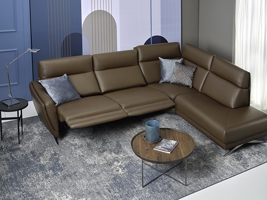 Canapé d'angle design relax confortable dossier haut personnalisable - Meubles Bouchiquet Nord