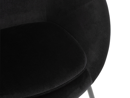 Chaise noire velours design promotion Meubles Bouchiquet