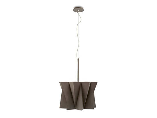 Lustre design en tissu taupe promotion Meubles Bouchiquet