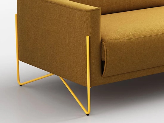 Canapé angle design tissu jaune Rom 1961 Miller - Meubles Bouchiquet